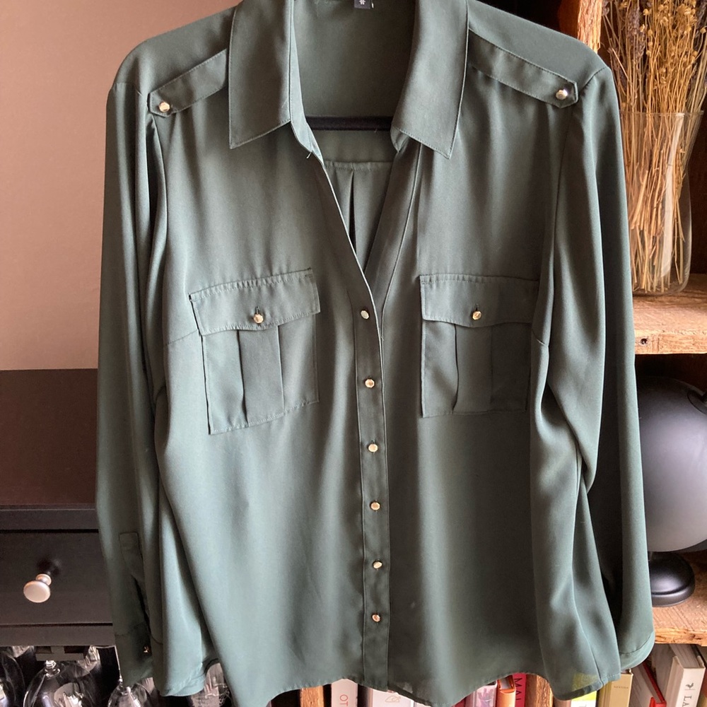 Olive Green Express Portofino Shirt, XL